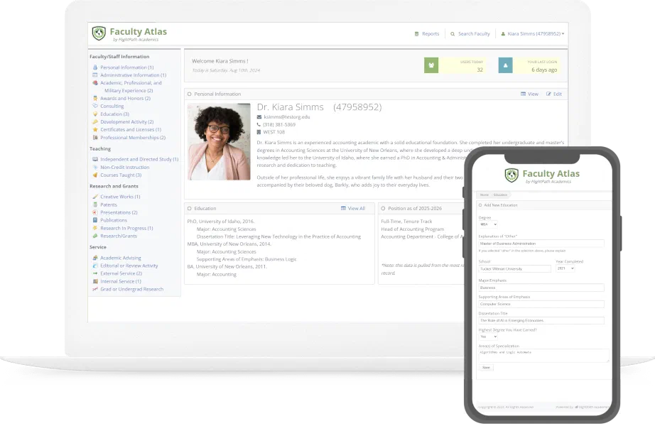 Faculty Atlas helps record your faculty activities on campus
