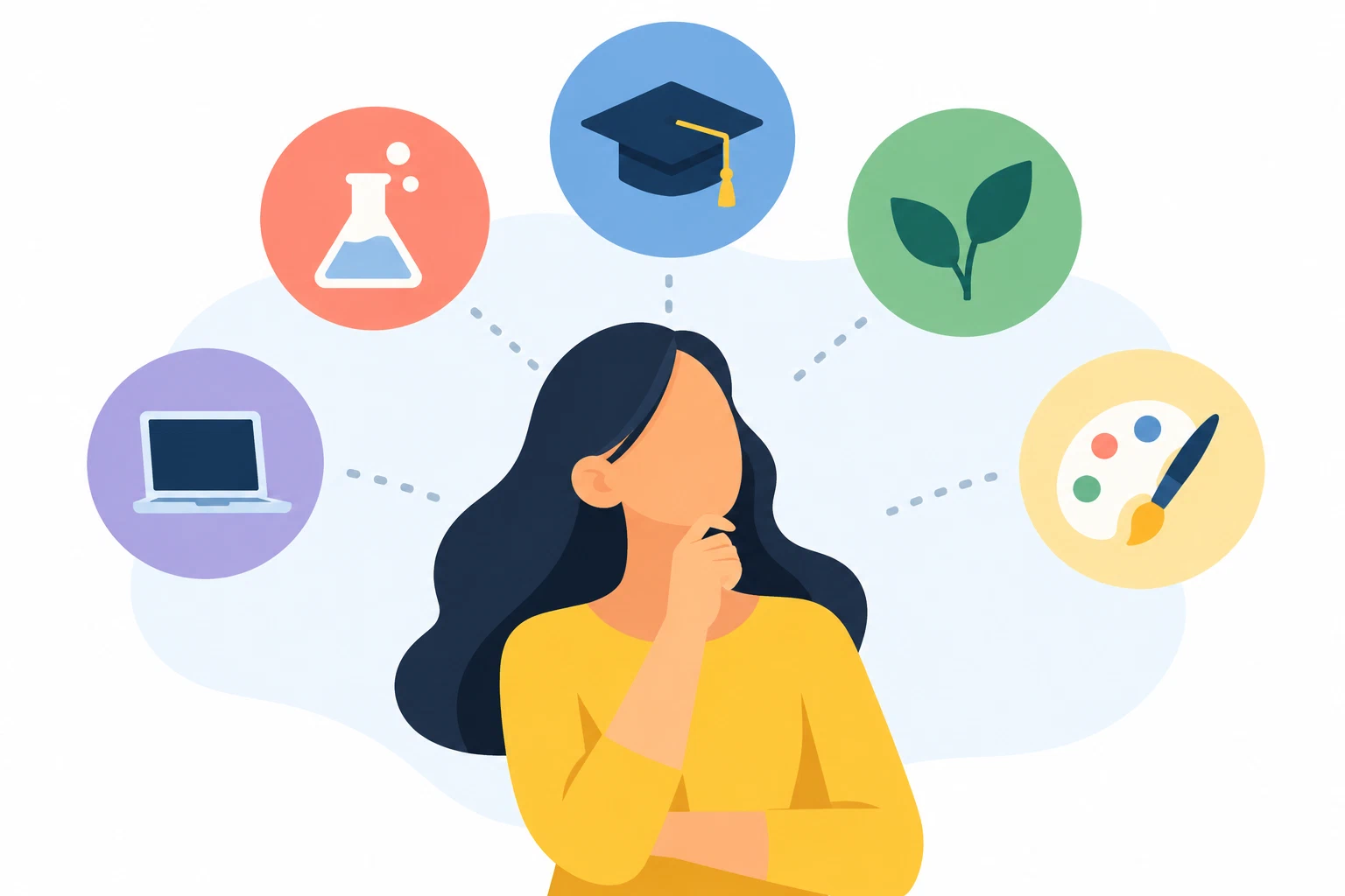 Student exploring different academic paths before changing majors